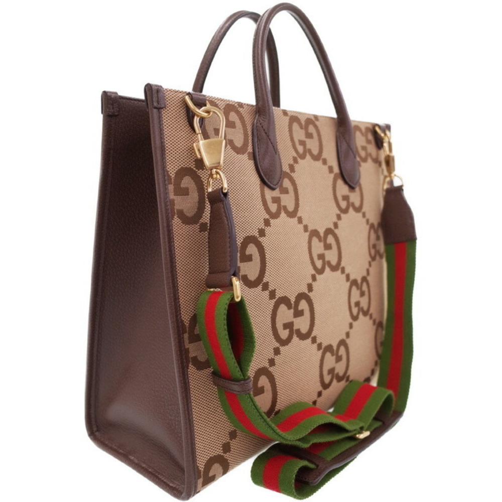 Gucci Stripe GG Web Bag Crossbody Brown Tote Jumbo